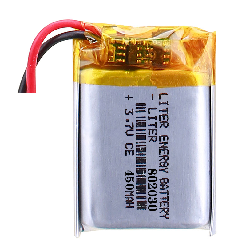 3.7V Rechargeable Hot Selling LiPo Batteries 802030 450mAh 1.665Wh