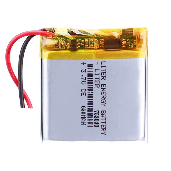 2.405Wh 3.7V LiPo Battery 650mAh LP753030