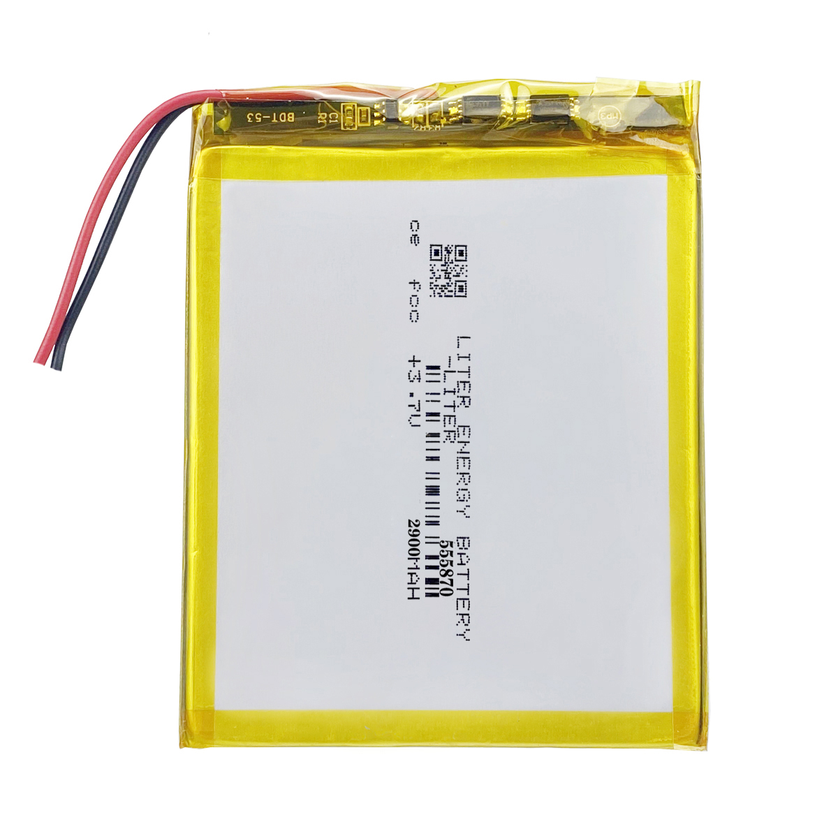 555870 2900mAh 3.7V Rechargeable LiPo Battery with connector JST PHR-2 (A)