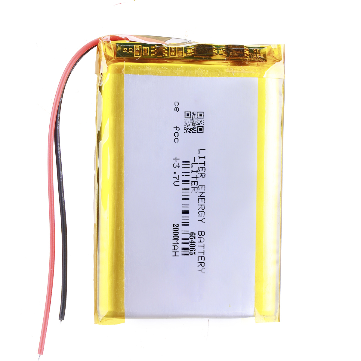 654065 2000mAh 3.7V Rechargeable LiPo Battery with connector JST PHR-2 (B)