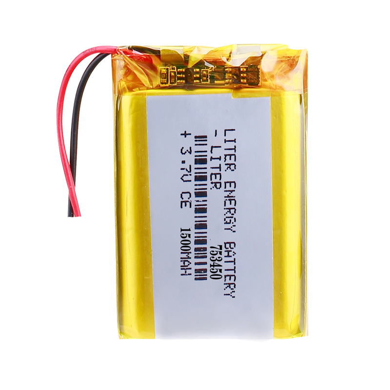 753450 1500mAh 3.7V Rechargeable LiPo Battery with connector JST ACHR-02V-S B