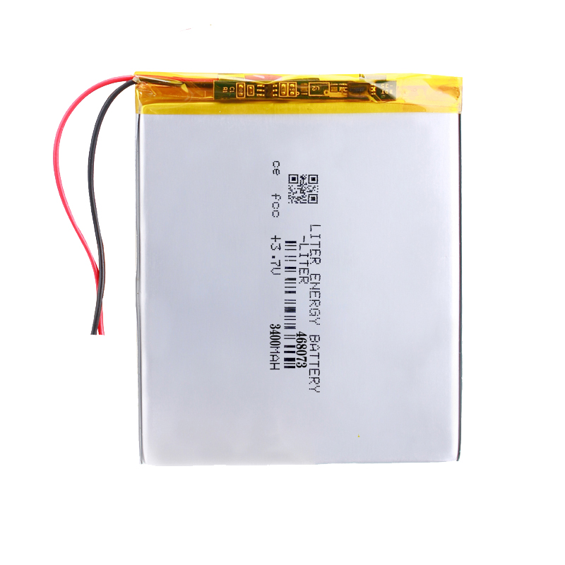 468073 3400mAh 3.7V Rechargeable LiPo Battery with connector JST XHP-2 A
